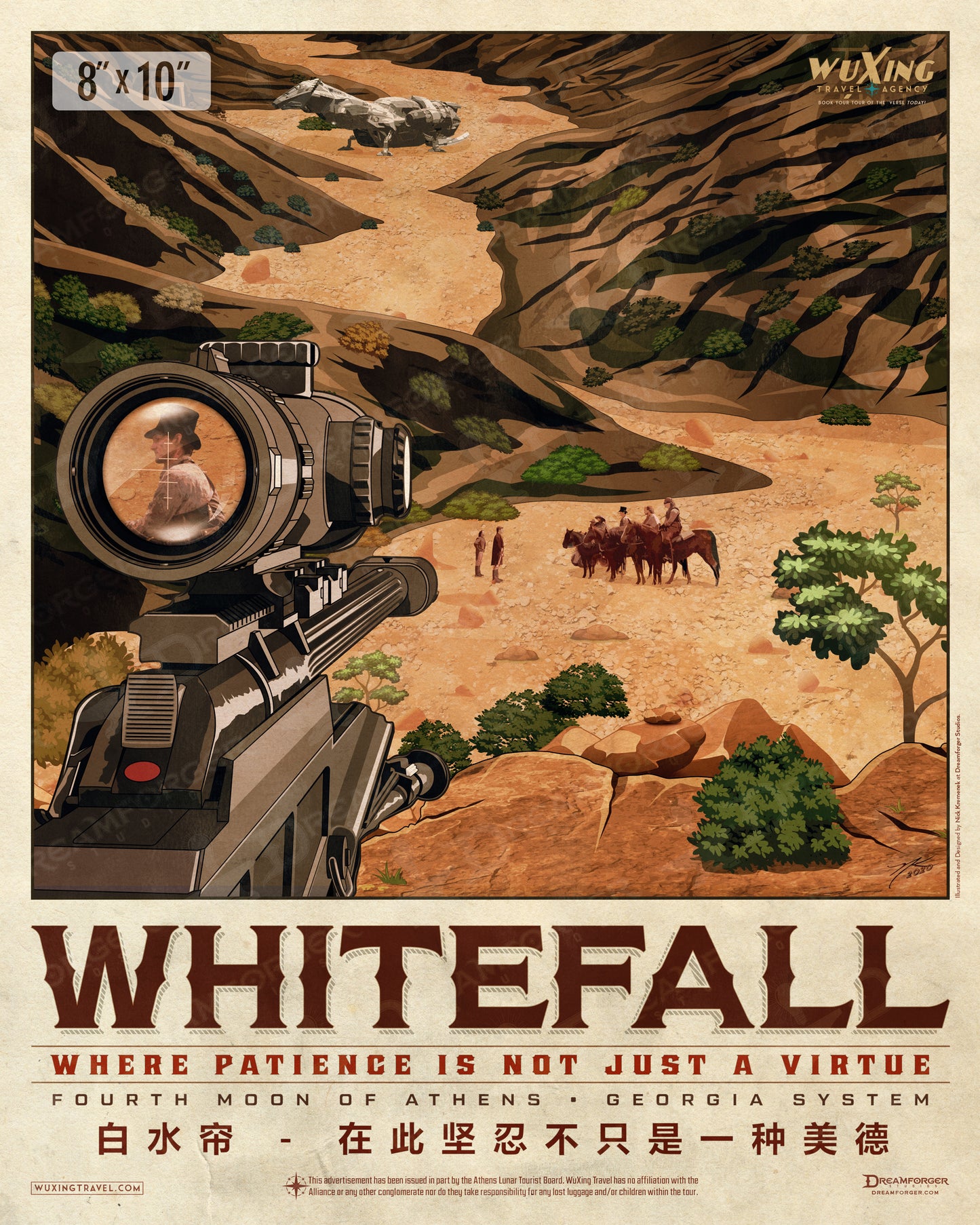 "Whitefall" Planetary Travel Poster (WuXing Travel Agency series)