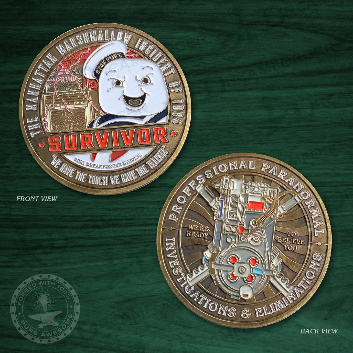 "The Manhattan Marshmallow Incident of 1984 Survivor" Metal Challenge Coin