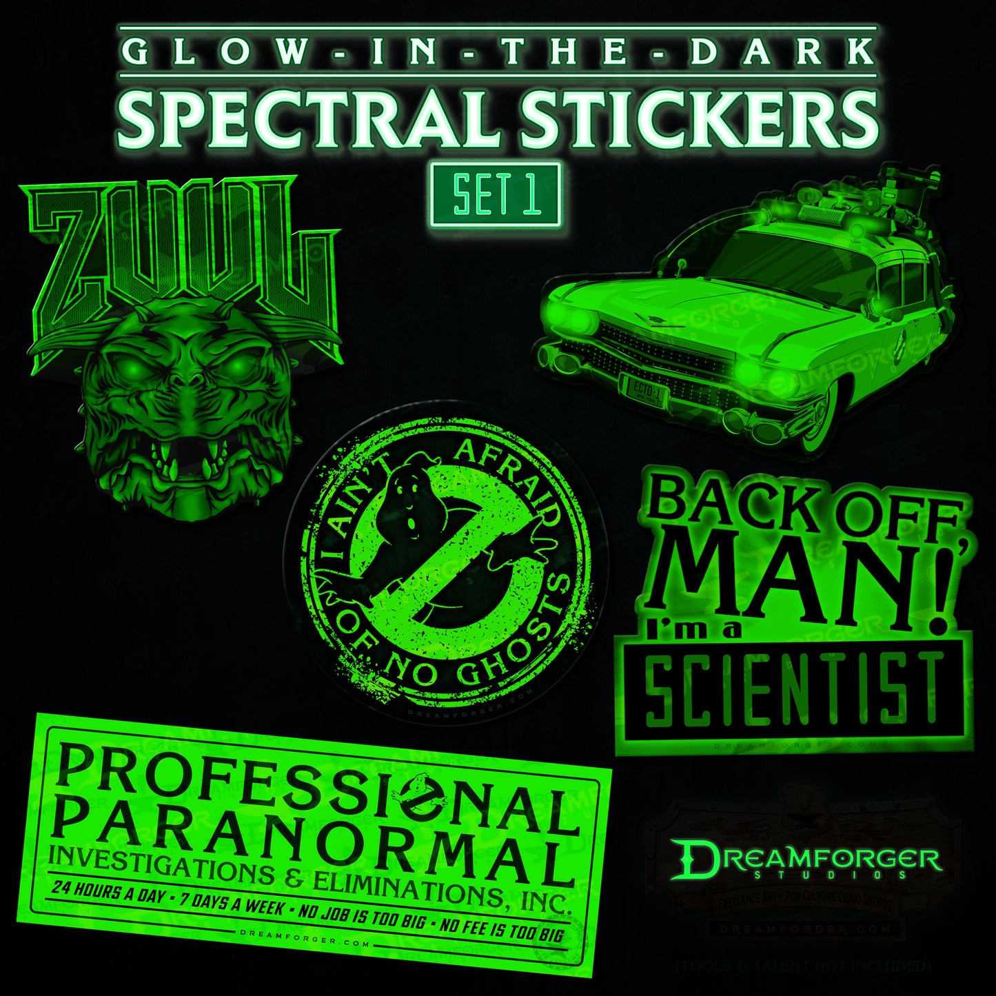 Ghost Bustin' Glow-In-The Dark Spectral Stickers (Set 1)