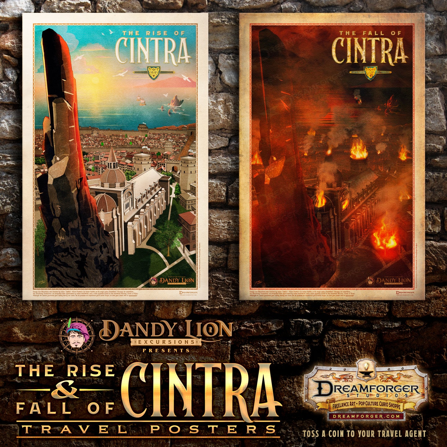 "The Rise & Fall of Cintra" (Dandy Lion Excursions Travel Poster Bundle)