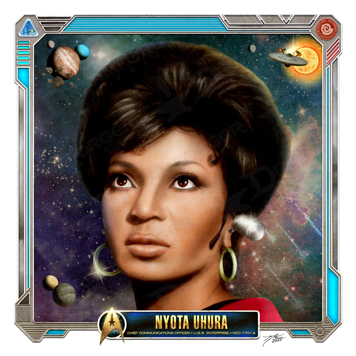 "Nyota Uhura • Chief Communications Officer of the U.S.S. Enterprise" Portrait Art Mini-Print • Run of 150