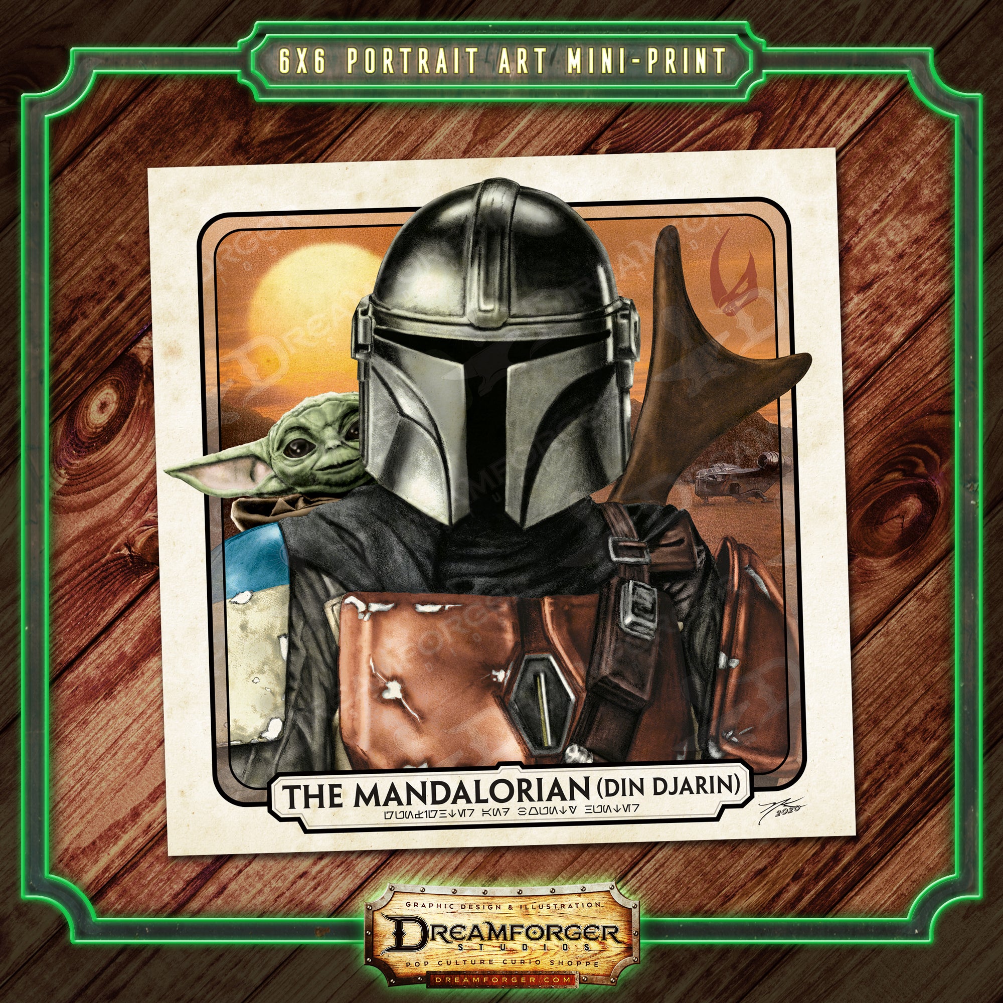 This is the Way Star Wars Themed Wine Glass with Mandolorian Bounty Hunter  Din Djarin during the Fallen Galactic Empire 