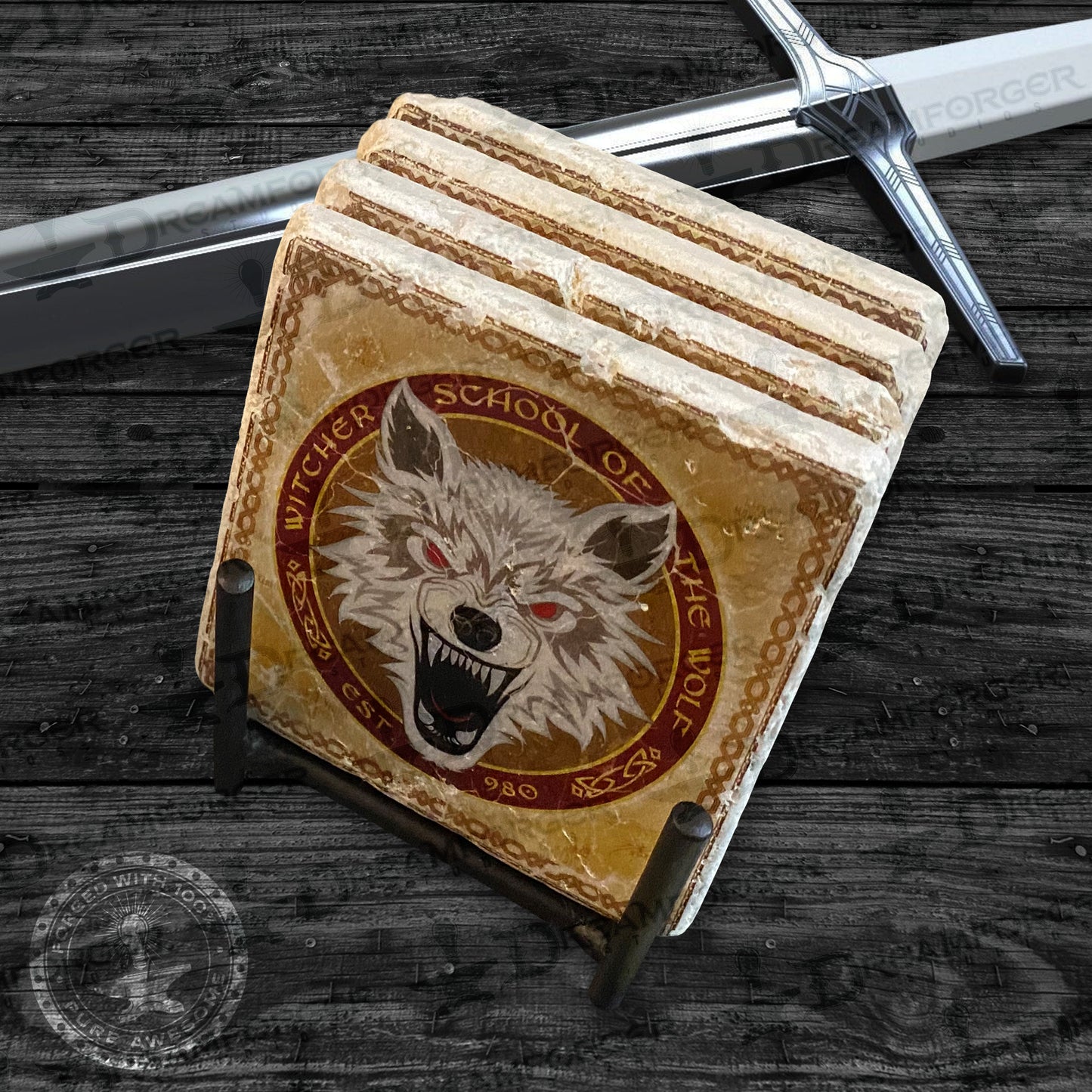 "Heroes of the Continent" Italian Marble Coasters