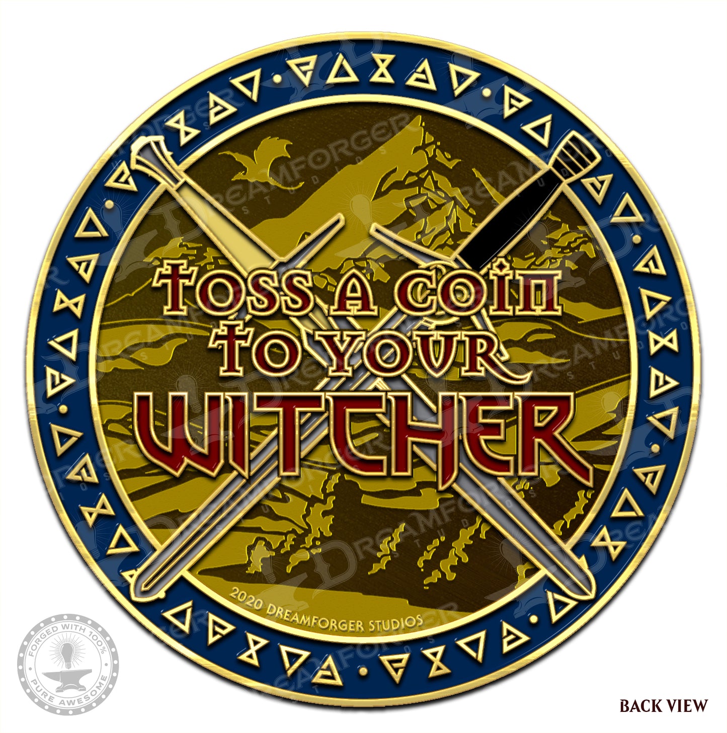 "Toss A Coin To Your Witcher / School of the Wolf" Metal Collector Coin