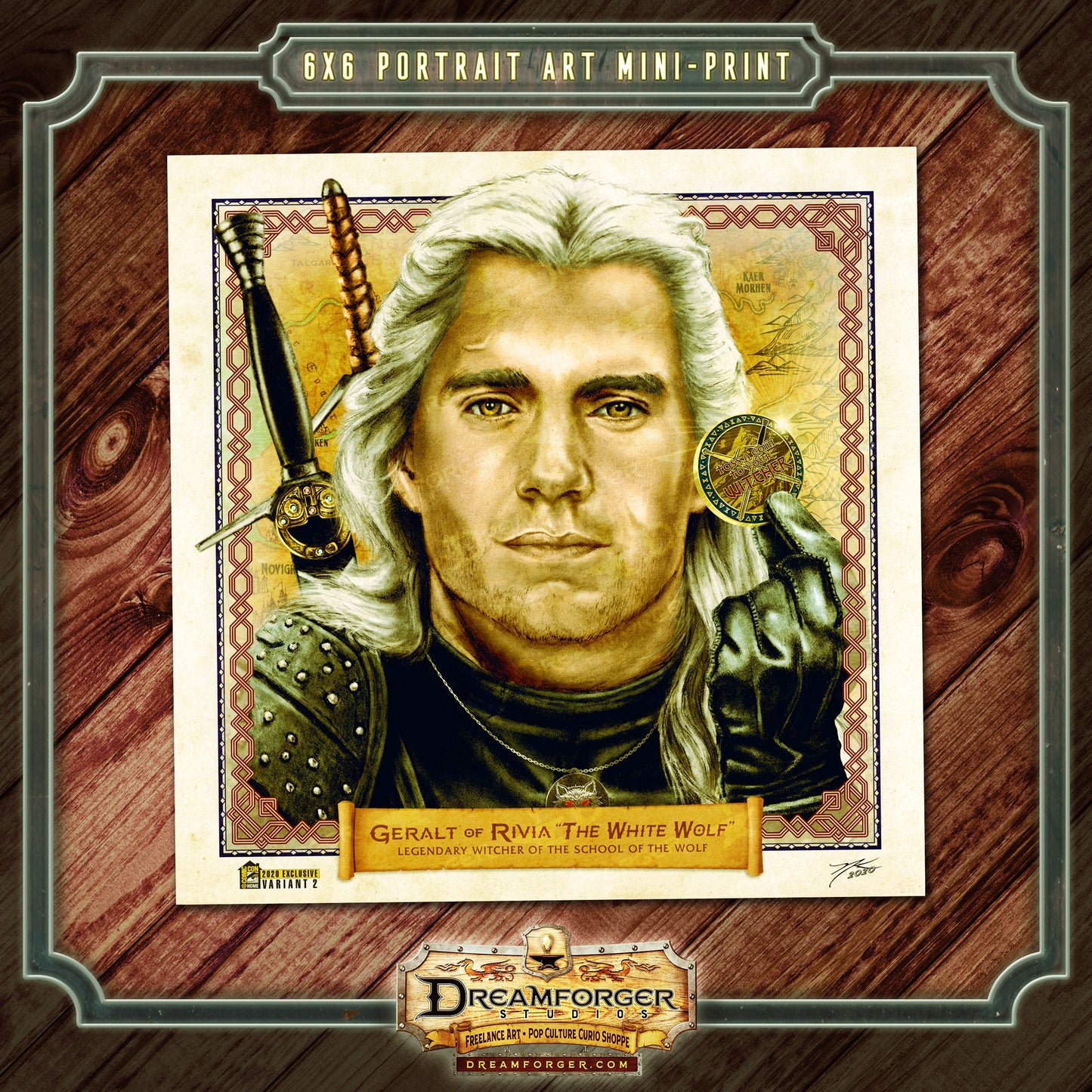 "Geralt of Rivia (The White Wolf)" Portrait Art Mini-Print (SDCC Exclusive Variant 2) • Run of 100