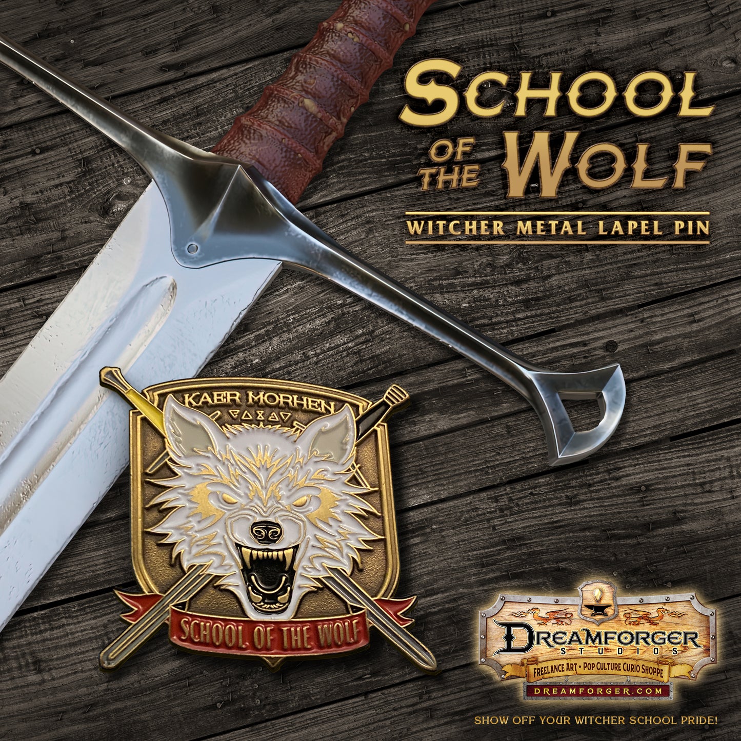 "Kaer Morhen - School of the Wolf" Metal Lapel Pin