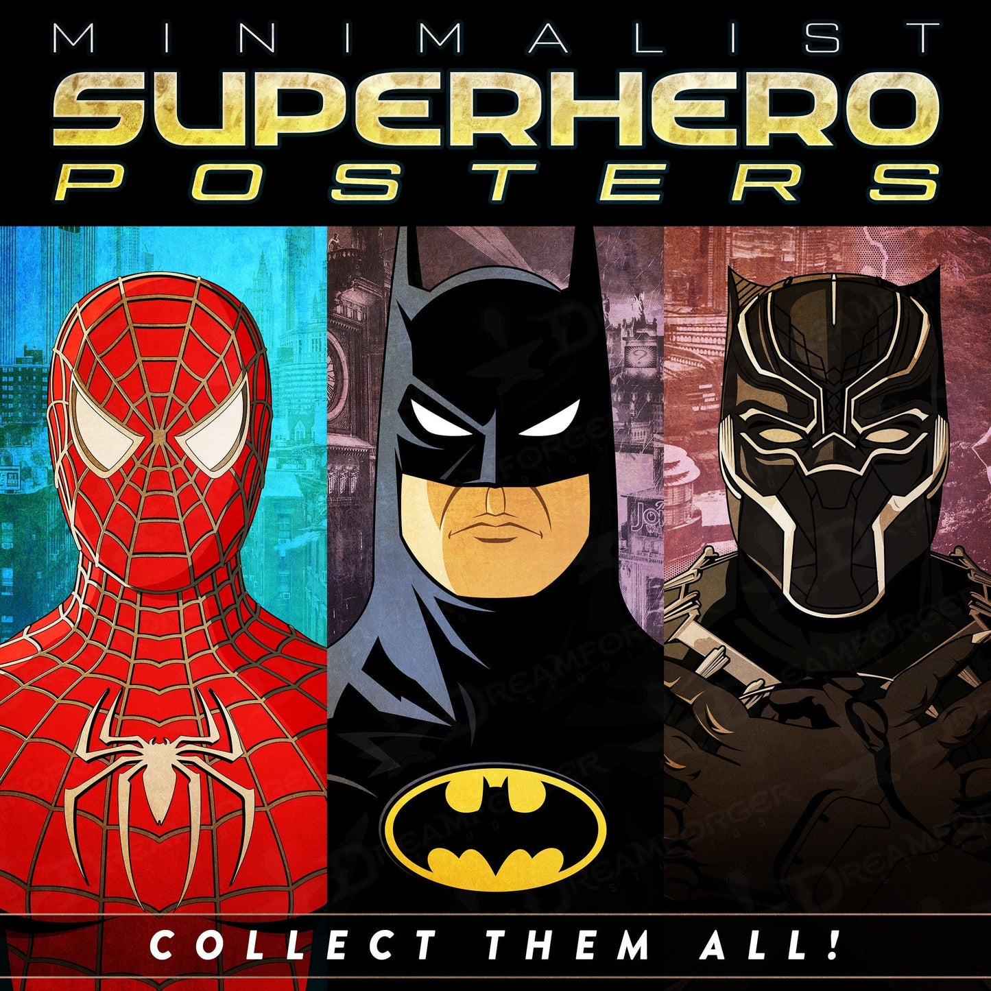 Comic Superhero Minimalist Poster Series Bundle!! WHAM!