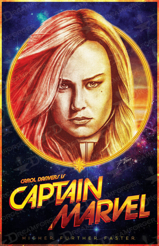 "Carol Danvers is Captain Marvel" Retro Poster