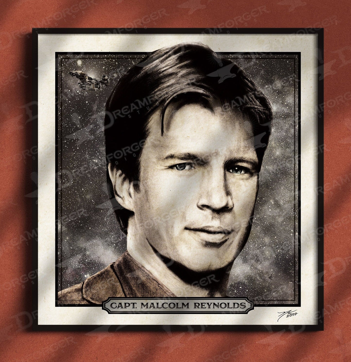 Firefly "Captain Malcolm Reynolds" Portrait Art Mini-Print • Run of 150