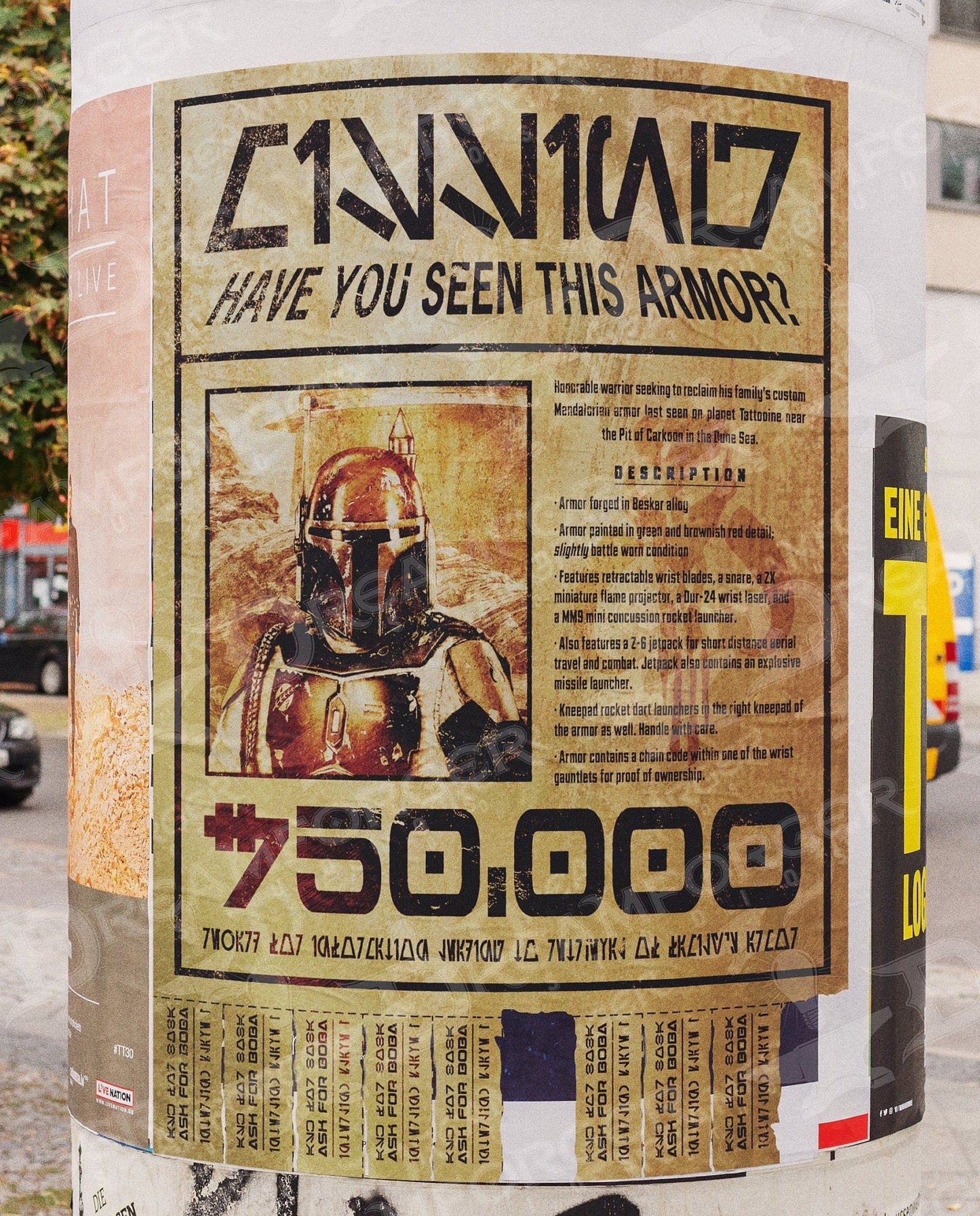 "Have You Seen This Armor? (Call Boba Fett)" Gold Flyer Print