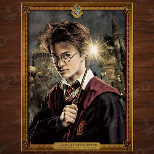 "Harry Potter - Gryffindor Quidditch Captain" Portrait Art Print (Very Limited Giclée Print Run)